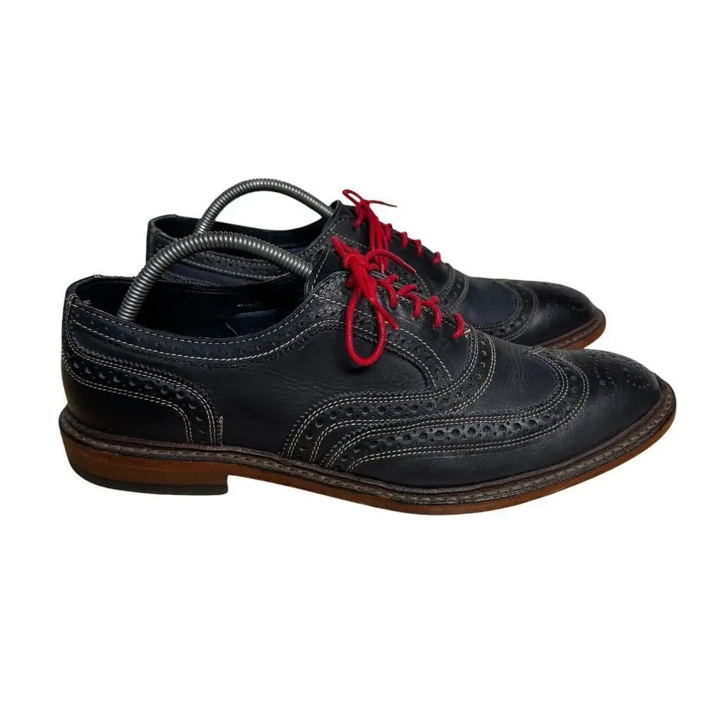 Allen Edmonds Neumok wingtip oxford Black Red Size 10.5 Made in USA